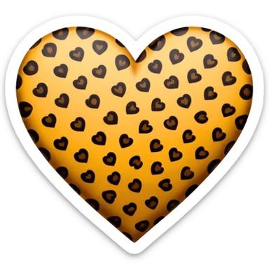 leopard print heart  sticker