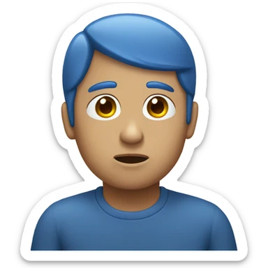 Emoji triste azul sticker