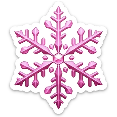 Pink snowflake sticker