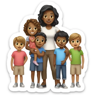 Mom with 6 kids sticker