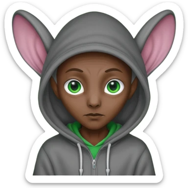 Aliens Dark gray, hoodie, long big ears sticker