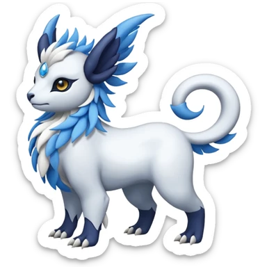 Floral Absol-Amaura-fusion-Fakemon-animal-creature  sticker