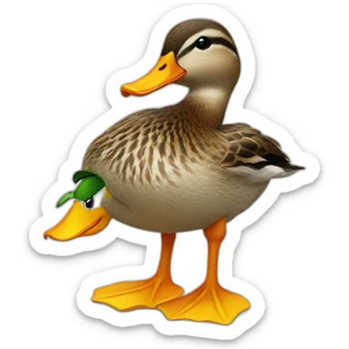 a duck chilling in the street sticker