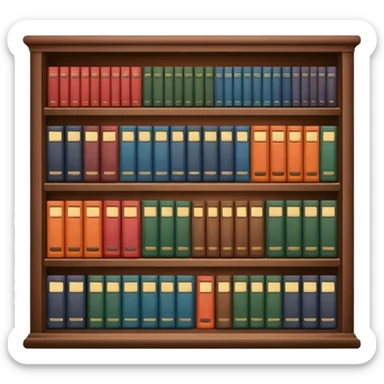 a bookshelf filled with books sticker