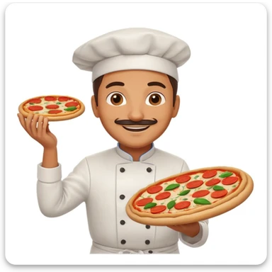 smiling Italian chef spinning pizza dough sticker