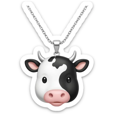 i need combination of this two emojis for making a neckless ❤️🐮 the desing must be simple so it can make easily  reduse details and make it black and white  use simple lines i insist rhe cow to be just like emoji and the degins will use for making silver neckless sticker