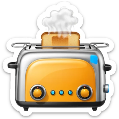 A toaster washing himself in a tub sticker