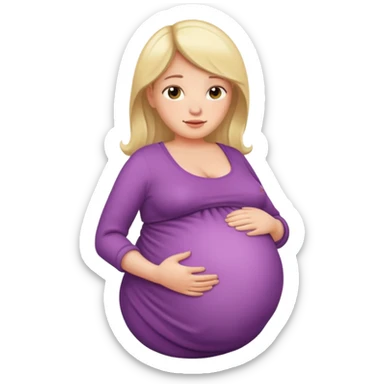 very heavily pregnant overdue woman with very  very big and large belly  sticker