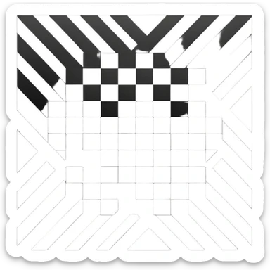 Black and white squares sticker