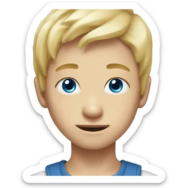 young boy with blonde hair and blue eyes  sticker