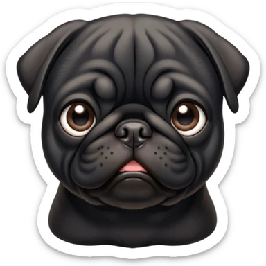 Black pug sticker