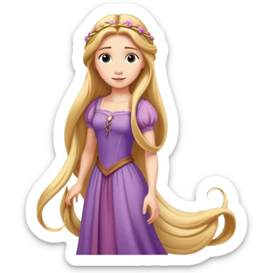 Rapunzel with long flowing hair sticker