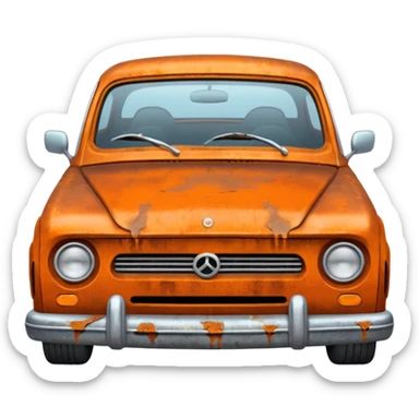 Rust on a car  sticker