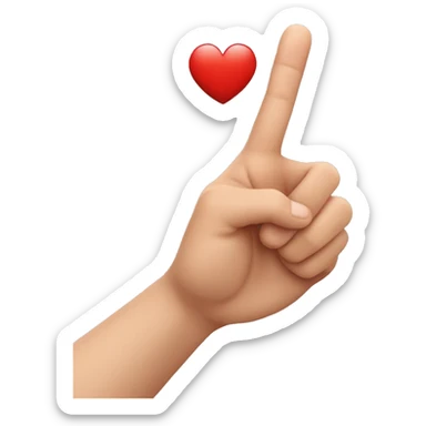 Una mano con los dedos índice, corazón y anular alzados. El meñique doblado debajo del pulgar sticker