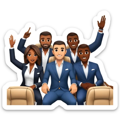 Branden Condy entrepreneur internet celebrity iman gadzhi alex hormozi Patrick bet david garyvee grant cardone on a jet celebrating WHOP ownership  sticker