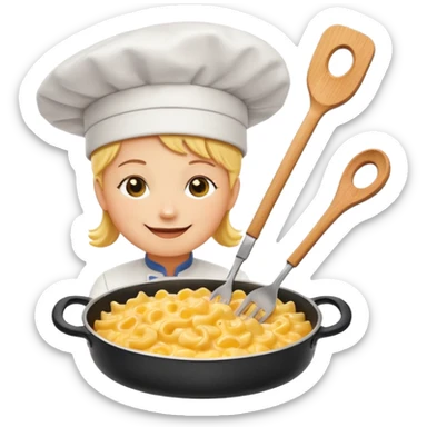 podrias crearme 4 iconos stickers svg en png de cocina el cual el primero sea con un libro d e receta de comida con los ingredientes , el segundo con un chef cocinando , el tercero con un sarten cocinado y el cuarto con un plato de macarrones con queso calientes y ricos sticker