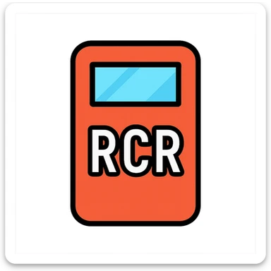riot shield with RCR in white, glass window, modern icon style sticker