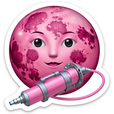 a pink full moon with a pink fuel pump, the fuel pump tube should be connected to the pink moon sticker