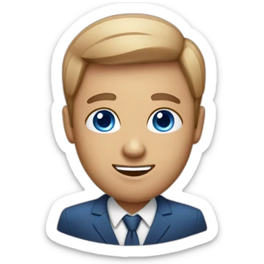 sales b2b manager with blue eyes sticker