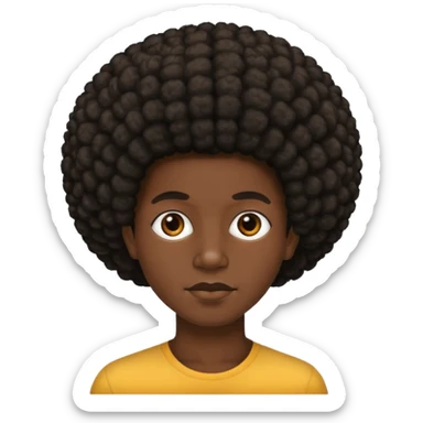 African American with a Afro sticker