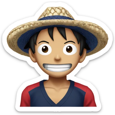 Straw hat Luffy from one piece wearing Houston Texans jersey sticker