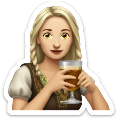 Slavic woman drinking alcohol sticker