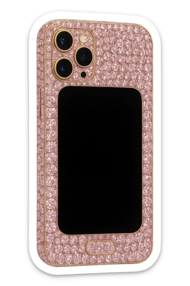 pink diamond-encrusted phone, no background sticker