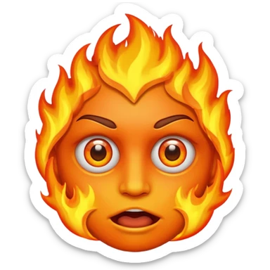 fire face with camara ayes sticker