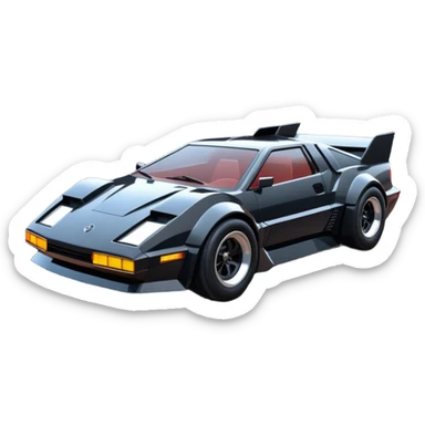  the animated series Venom’s aerodynamic opulent dark  futuristic concept loosely based on Toyota 1986 AE86 (flat long straight faceted mechanical body) lightweight stealthy street hot rod  sticker