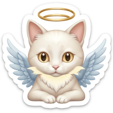 Pastel pale whitish shiny divine glorious holy glossy angel cat sticker