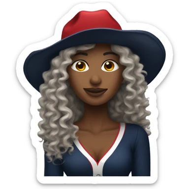 HOUSTON TEXANS hat woman with long curly hair  sticker