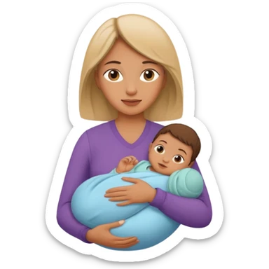 mother with one newborn baby sticker