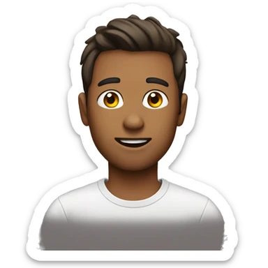 guy wearing t-shirt that says "LIAM" sticker