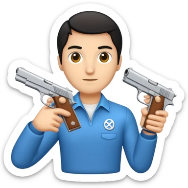 Un persona Blanco una gora de lado y una pistola sticker