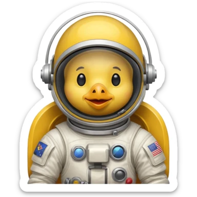 sketched chicken astronaut sticker