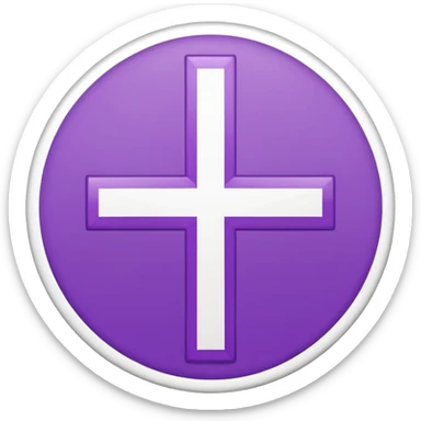 purple octagonal sticker, white Swiss cross with circular border, official look, no text, no trash bag sticker