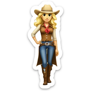 Cowboy blonde girl sticker