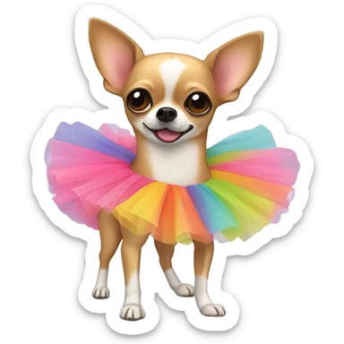 Chihuahua wearing a tutu sticker