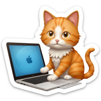 one cat repair laptop sticker
