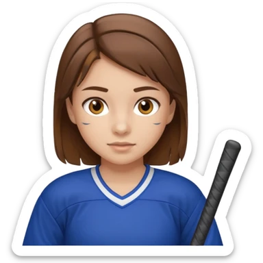 ragazza che gioca a hockey con occhi marroni e capelli castani sull età di 11/12 anni sticker