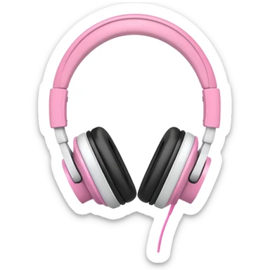 White headphones with pink bows sticker