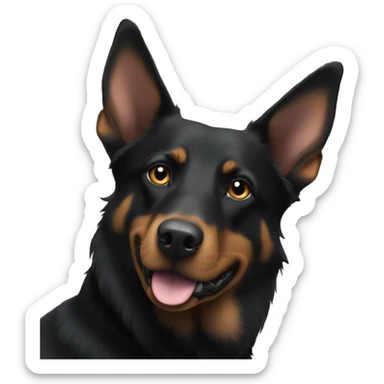 Black australian kelpie and german shepherd mix sticker