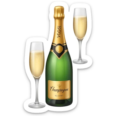 Champagne bottle sticker