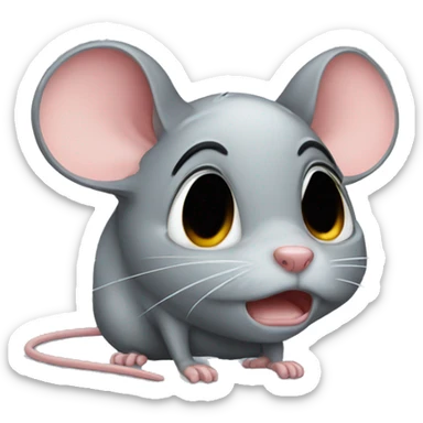 crying mouse, lonely tear sticker