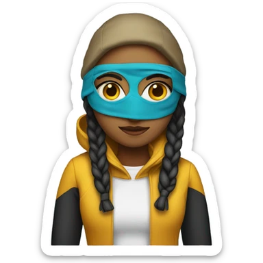 A girl with a ski mask on sticker