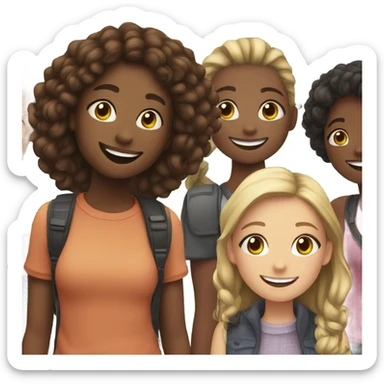 girl smiling outdoors with friends sticker