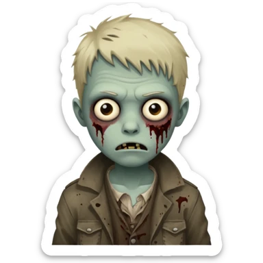 parisian zombie kid sticker
