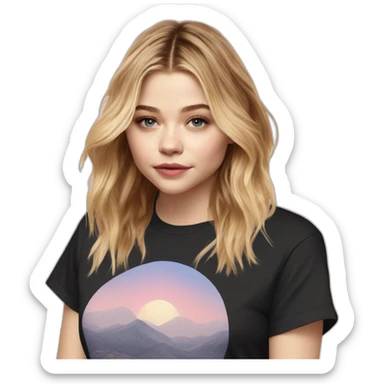real chloë grace moretz wearing tee sticker