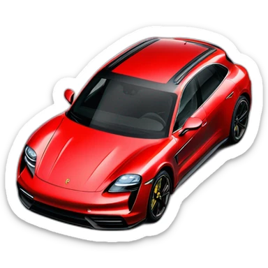 Porsche taycan turbo s sport turismo red sticker