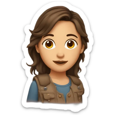 Fille brune avec des taches de rousseurs sticker